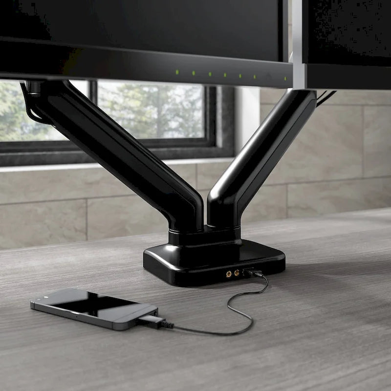 Support double moniteur réglable avec port USB