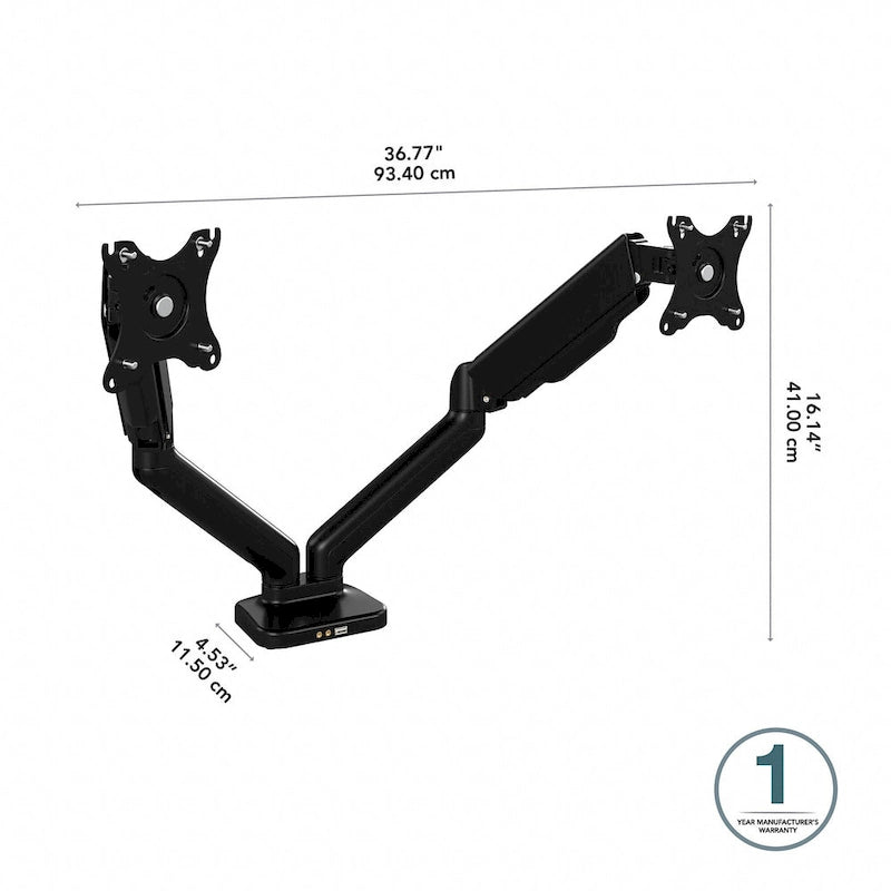 Support double moniteur réglable avec port USB