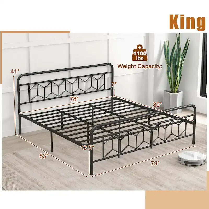 Base de lit Twin/Full/Queen/King avec sommier tapissier/matelas