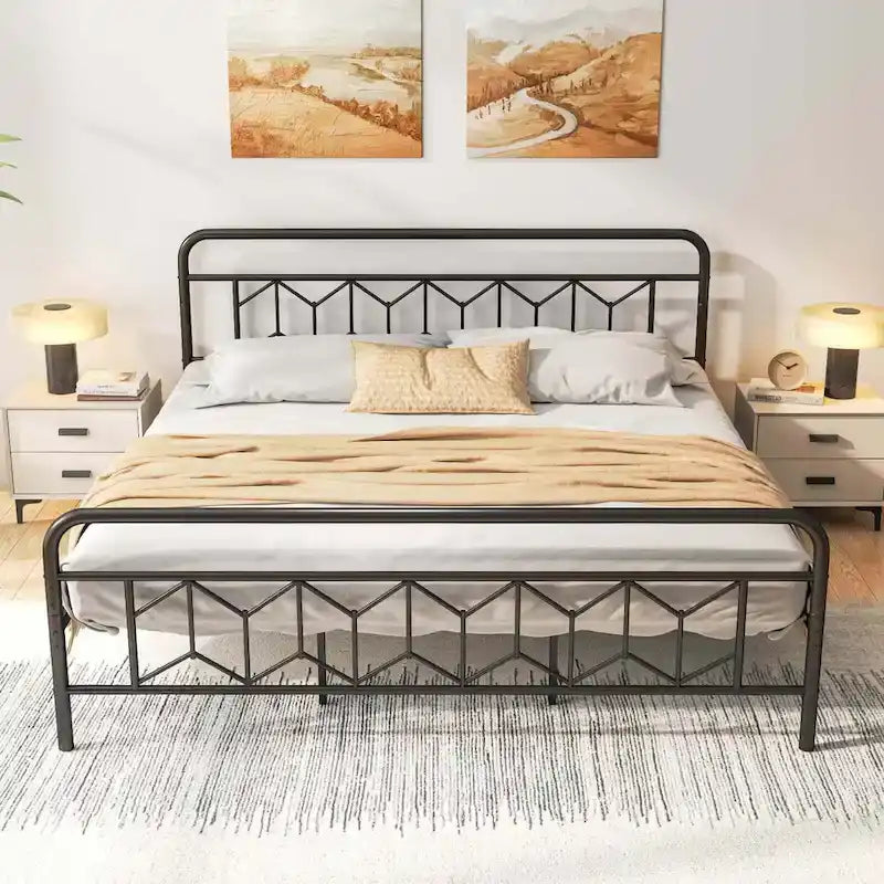 Base de lit Twin/Full/Queen/King avec sommier tapissier/matelas