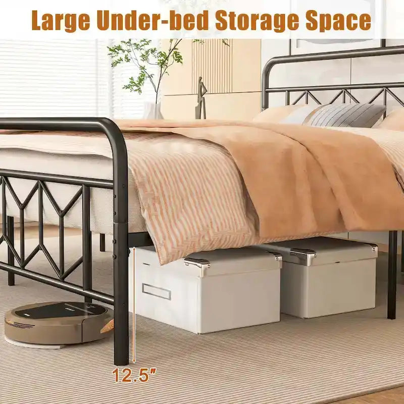 Base de lit Twin/Full/Queen/King avec sommier tapissier/matelas