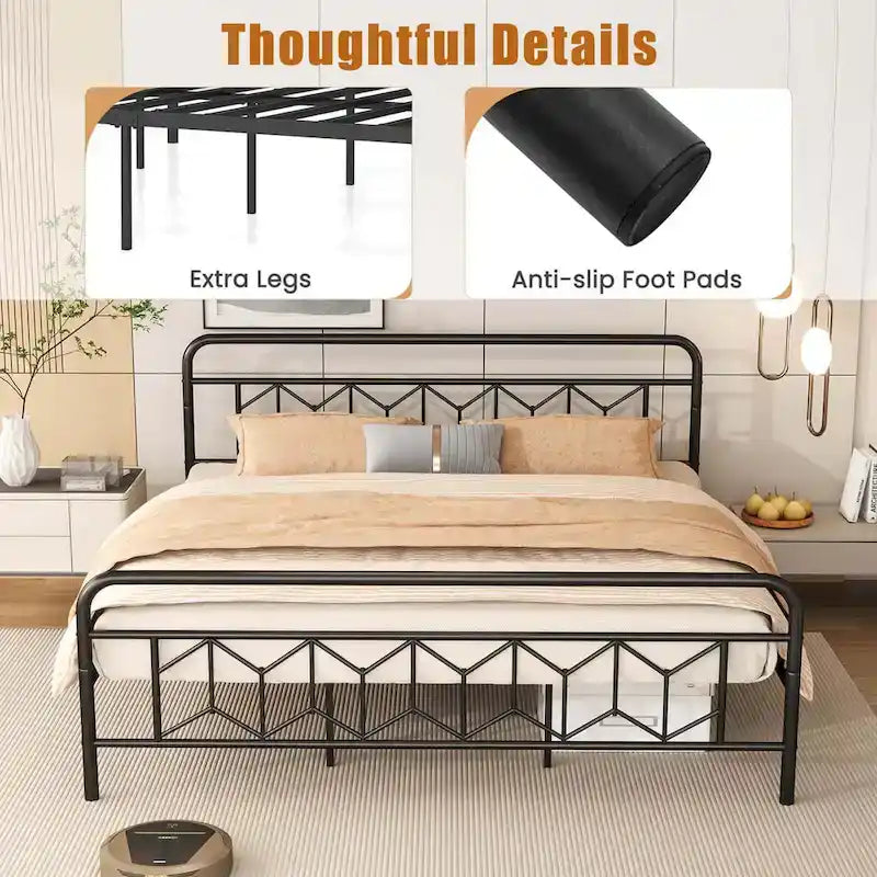 Base de lit Twin/Full/Queen/King avec sommier tapissier/matelas