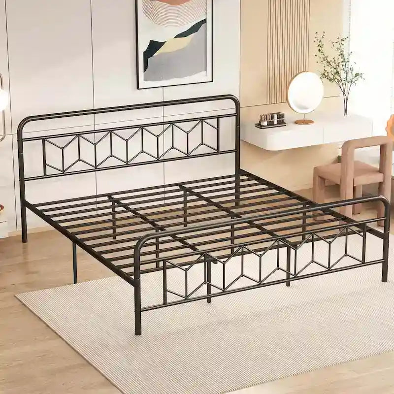Base de lit Twin/Full/Queen/King avec sommier tapissier/matelas
