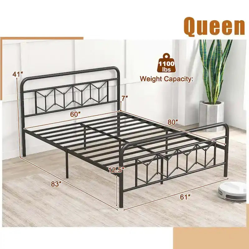 Base de lit Twin/Full/Queen/King avec sommier tapissier/matelas