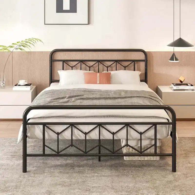 Base de lit Twin/Full/Queen/King avec sommier tapissier/matelas