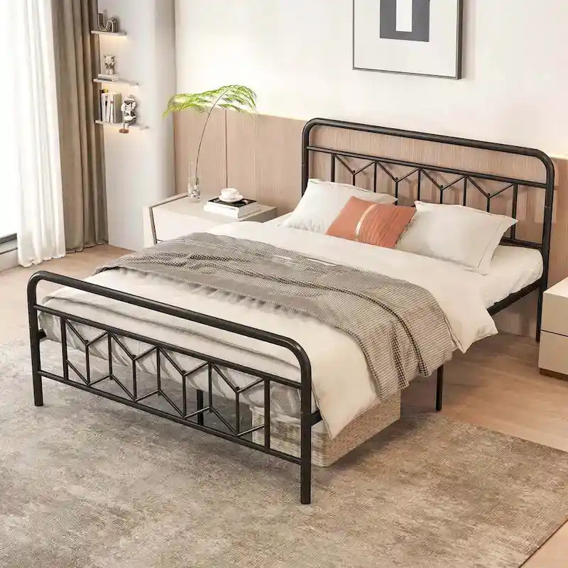 Base de lit Twin/Full/Queen/King avec sommier tapissier/matelas