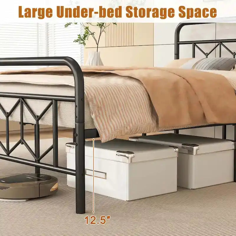 Base de lit Twin/Full/Queen/King avec sommier tapissier/matelas