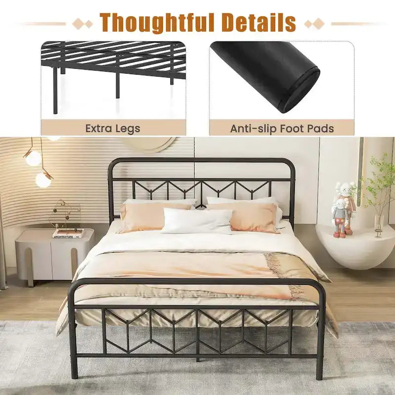 Base de lit Twin/Full/Queen/King avec sommier tapissier/matelas