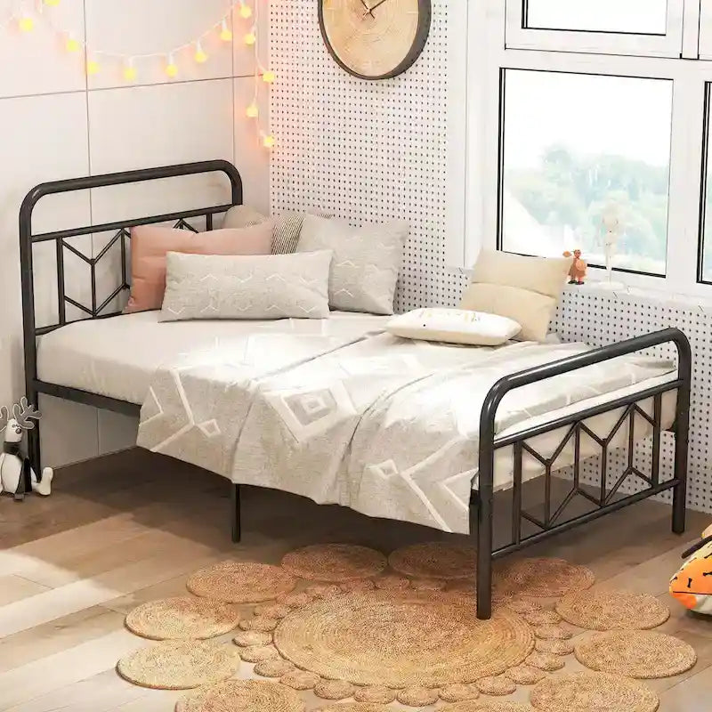 Base de lit Twin/Full/Queen/King avec sommier tapissier/matelas