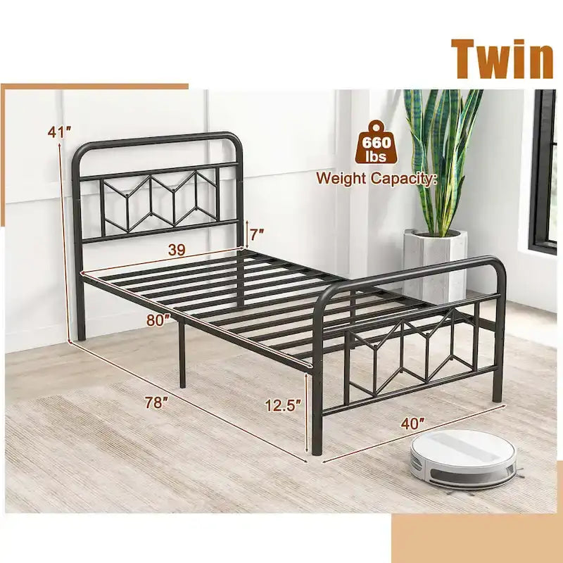 Base de lit Twin/Full/Queen/King avec sommier tapissier/matelas