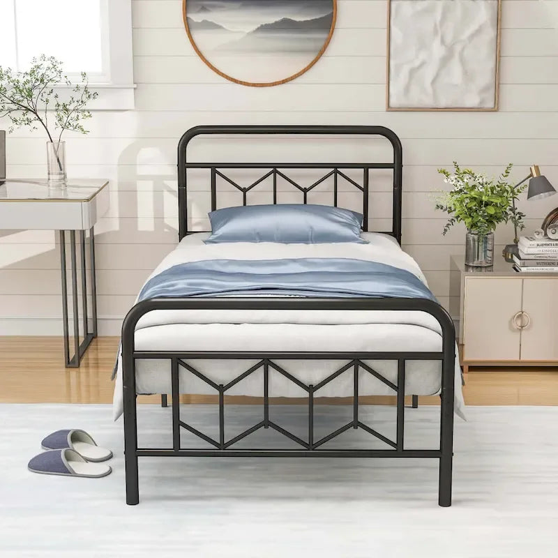 Base de lit Twin/Full/Queen/King avec sommier tapissier/matelas