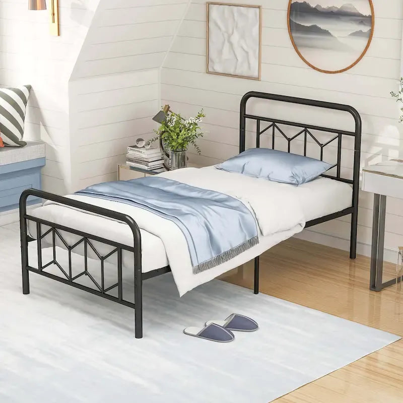 Base de lit Twin/Full/Queen/King avec sommier tapissier/matelas