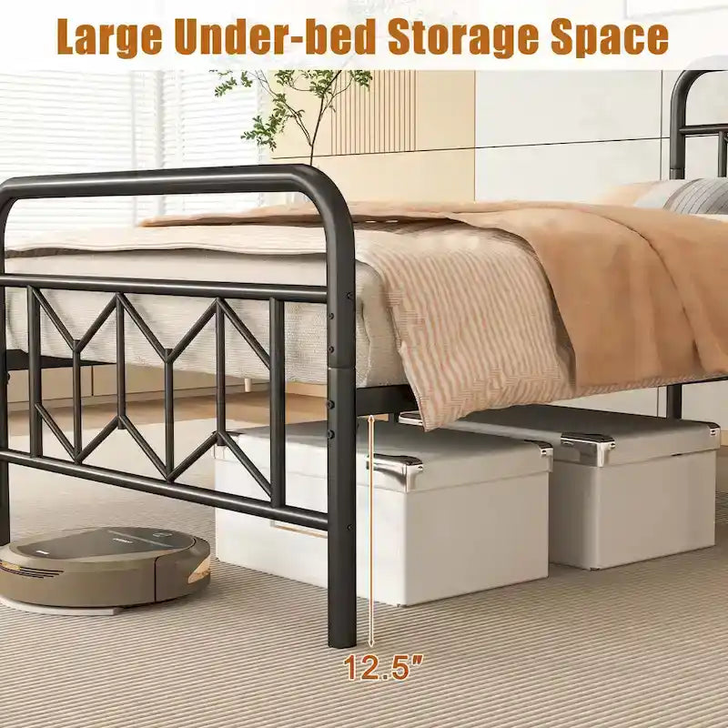 Base de lit Twin/Full/Queen/King avec sommier tapissier/matelas