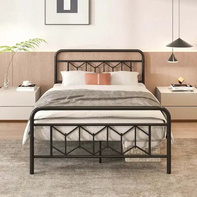 Base de lit Twin/Full/Queen/King avec sommier tapissier/matelas