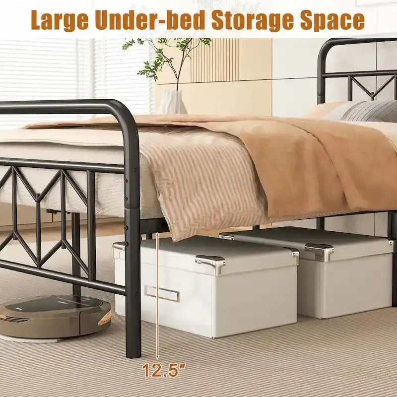 Base de lit Twin/Full/Queen/King avec sommier tapissier/matelas