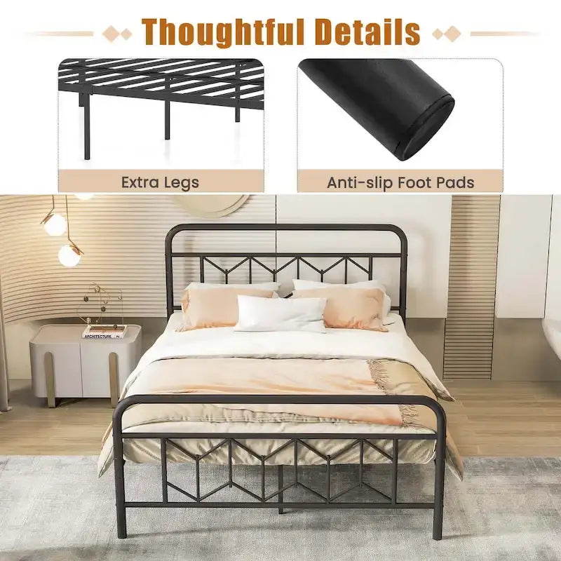Base de lit Twin/Full/Queen/King avec sommier tapissier/matelas