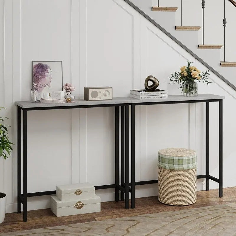 Table console étroite de 29,5 po, table de canapé fine pour couloir, chambre, salon ou hall d'entrée