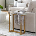 Table d'appoint haute en cristal épais – 24 – Or antique