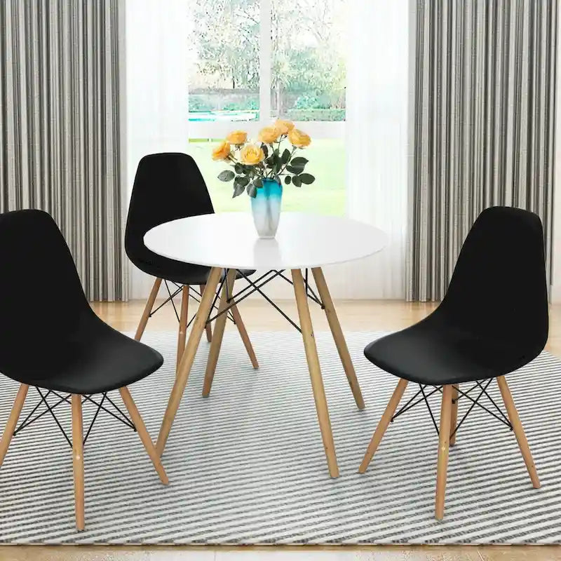 Lot de 2 chaises de salle à manger modernes sans accoudoirs avec pieds en bois – Voir détails