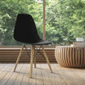 Lot de 2 chaises de salle à manger modernes sans accoudoirs avec pieds en bois – Voir détails