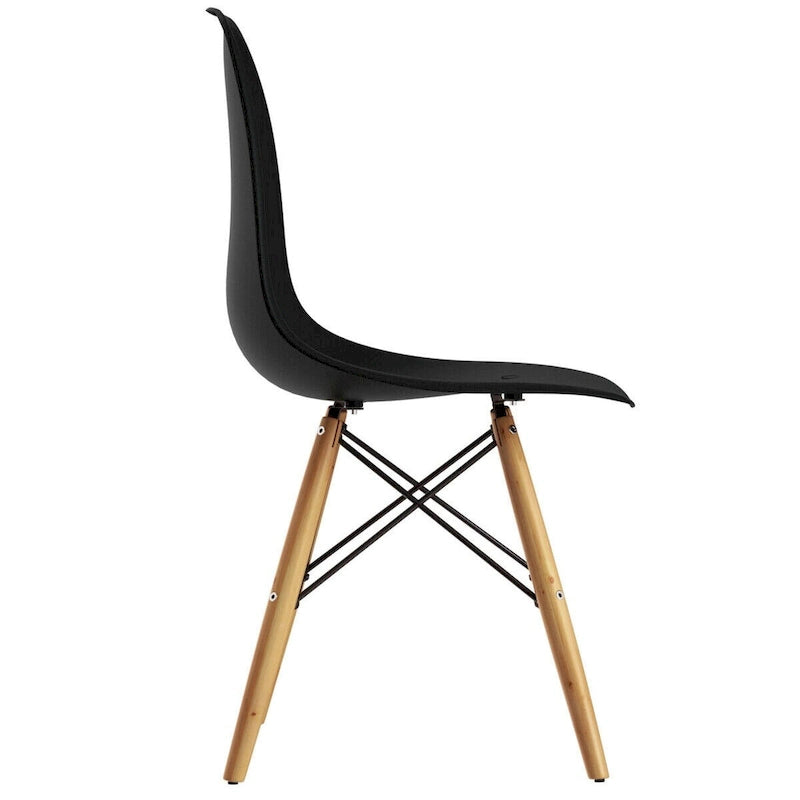 Lot de 2 chaises de salle à manger modernes sans accoudoirs avec pieds en bois – Voir détails