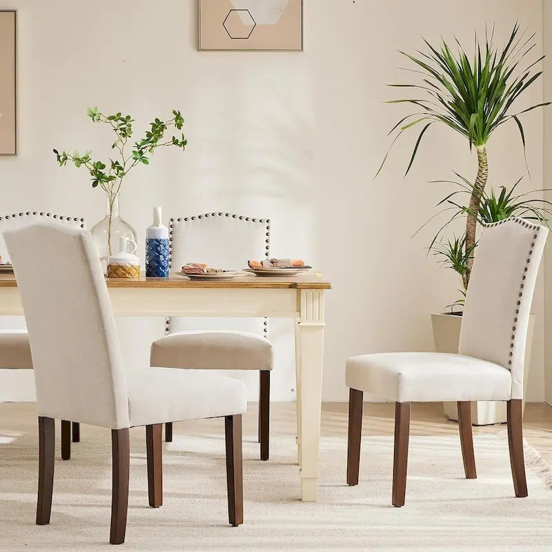 Ensemble de chaises de salle à manger (deux pièces) en cuir brun foncé