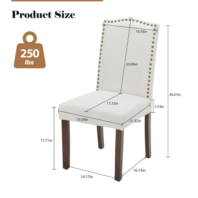 Ensemble de chaises de salle à manger (deux pièces) en cuir brun foncé