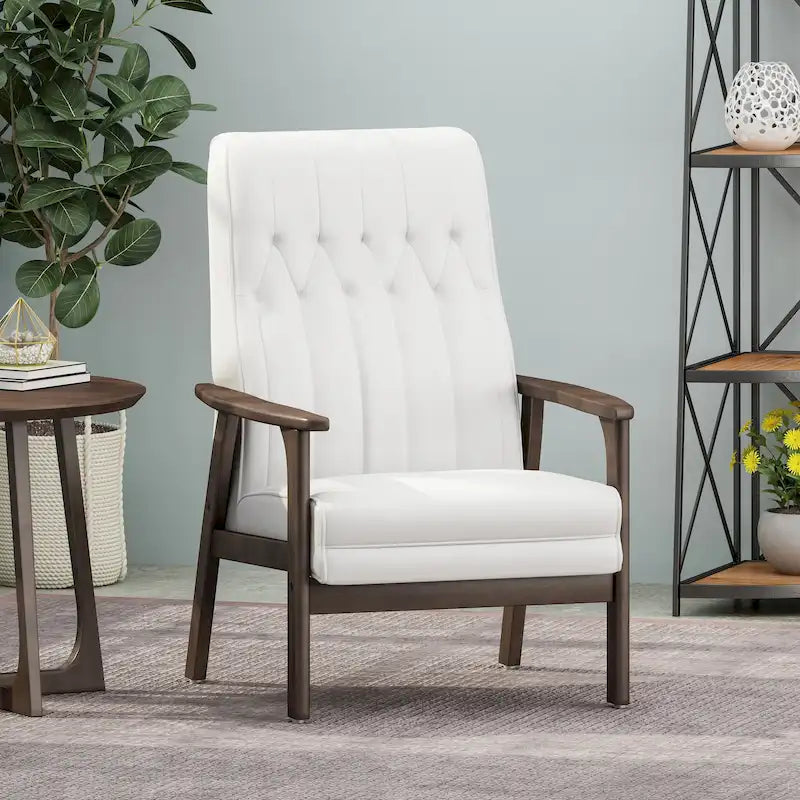 Fauteuil d'appoint dossier haut en similicuir 25,75 po
