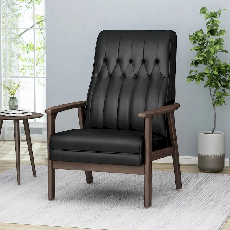Fauteuil d'appoint dossier haut en similicuir 25,75 po