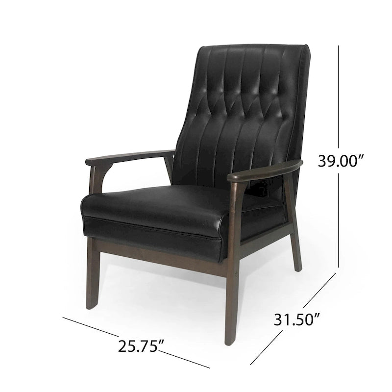 Fauteuil d'appoint dossier haut en similicuir 25,75 po