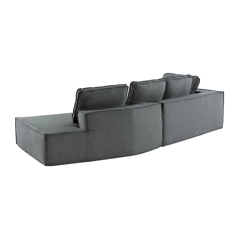 Gris 125 Canapé inclinable moderne à 4 places pour la relaxation dans le salon, convertible intérieur