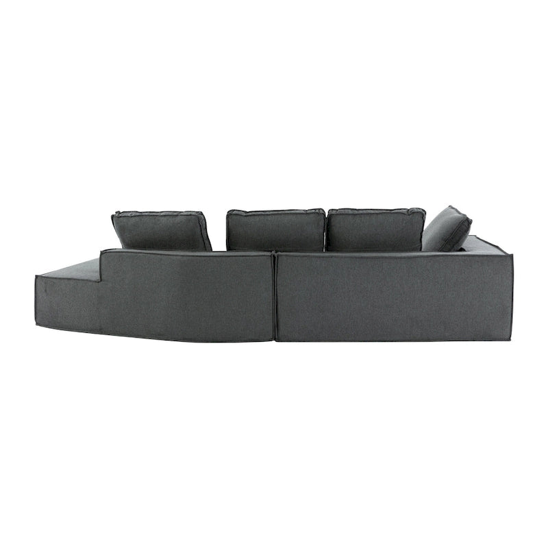 Gris 125 Canapé inclinable moderne à 4 places pour la relaxation dans le salon, convertible intérieur