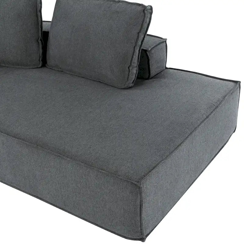 Gris 125 Canapé inclinable moderne à 4 places pour la relaxation dans le salon, convertible intérieur