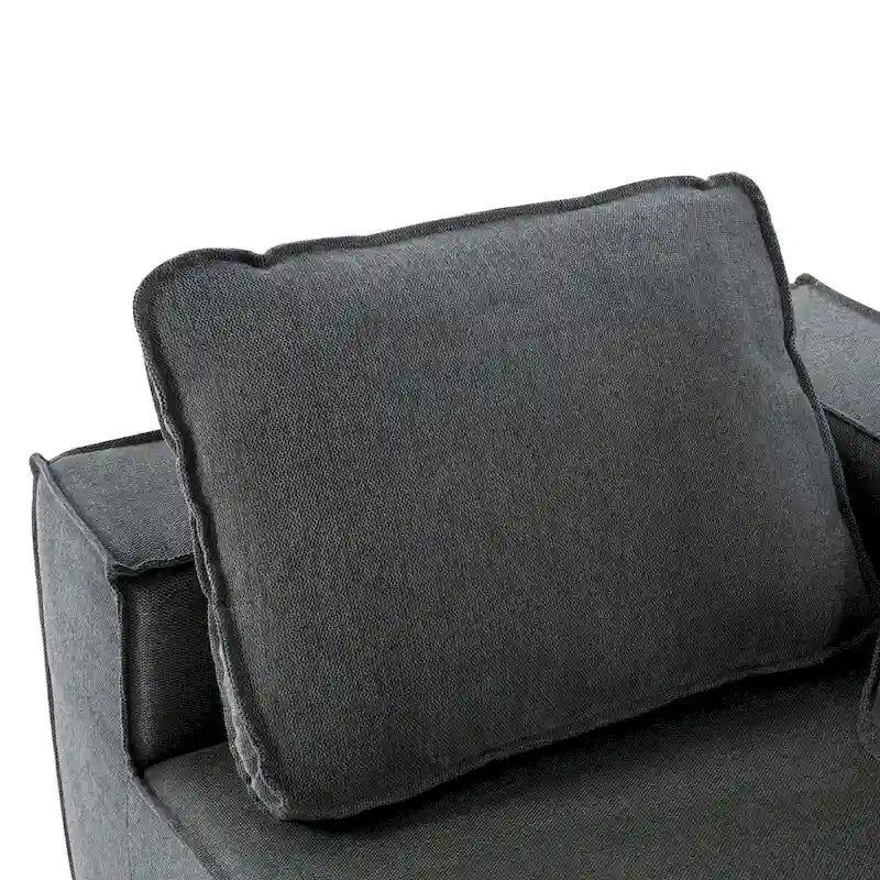 Gris 125 Canapé inclinable moderne à 4 places pour la relaxation dans le salon, convertible intérieur