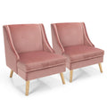 Lot de 2 fauteuils d'appoint Swoop modernes en velours avec pieds en caoutchouc