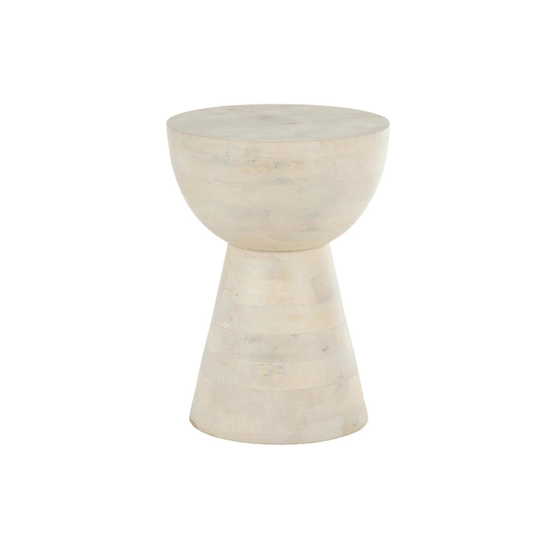 Table d'appoint ou de chevet en bois de manguier – Crème