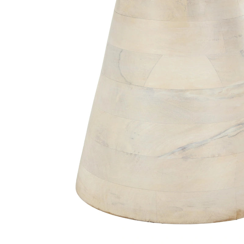 Table d'appoint ou de chevet en bois de manguier – Crème