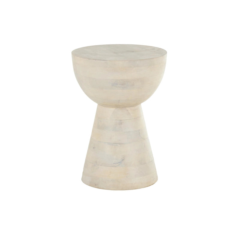 Table d'appoint ou de chevet en bois de manguier – Crème