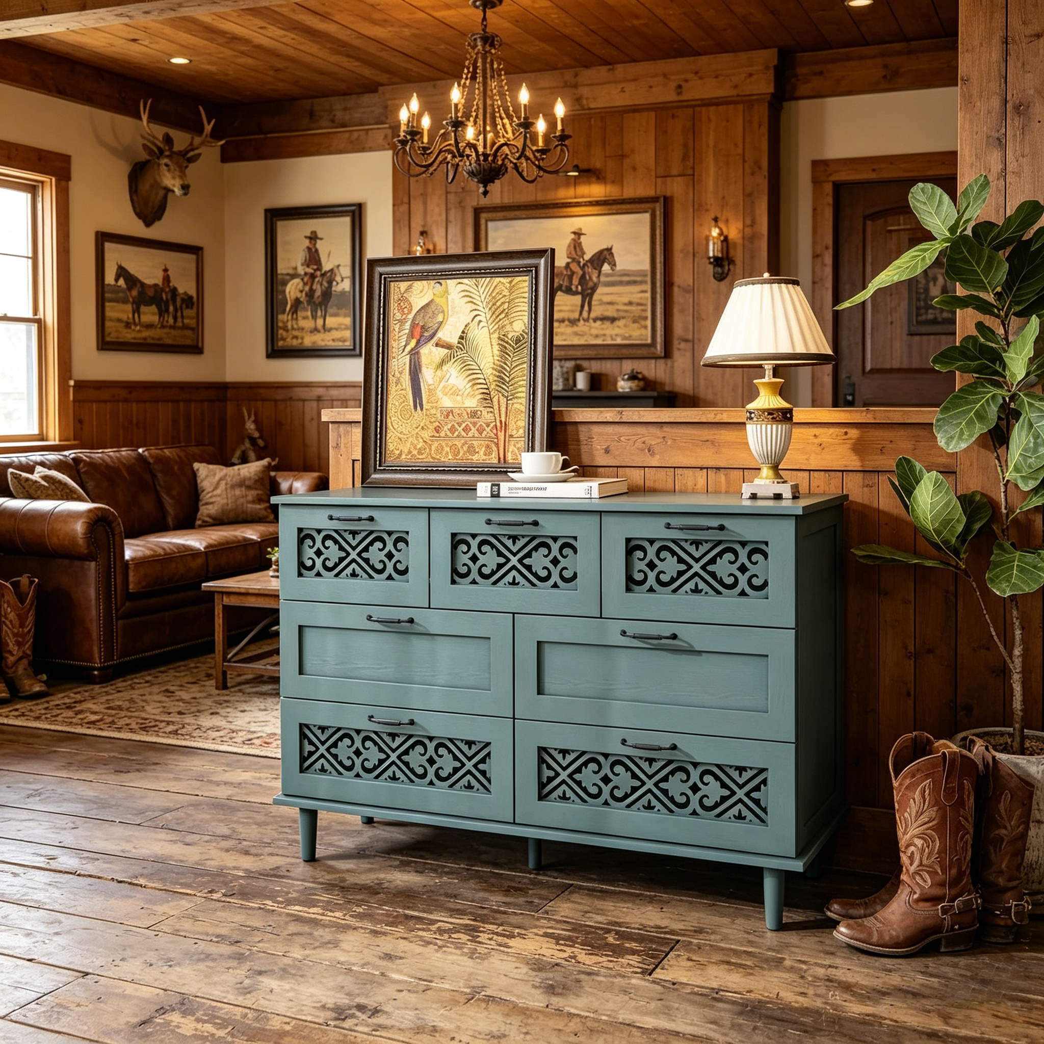Commode 7 tiroirs Meuble américain convenant à une chambre à coucher