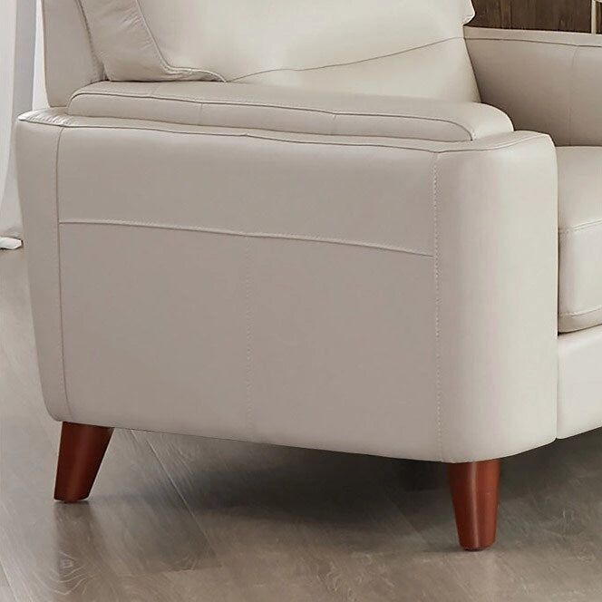 Chaise en orme et cuir, avec rembourrage en duvet, mousse à mémoire de forme et ressorts