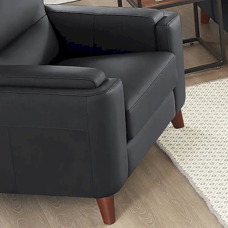 Chaise en orme et cuir, avec rembourrage en duvet, mousse à mémoire de forme et ressorts