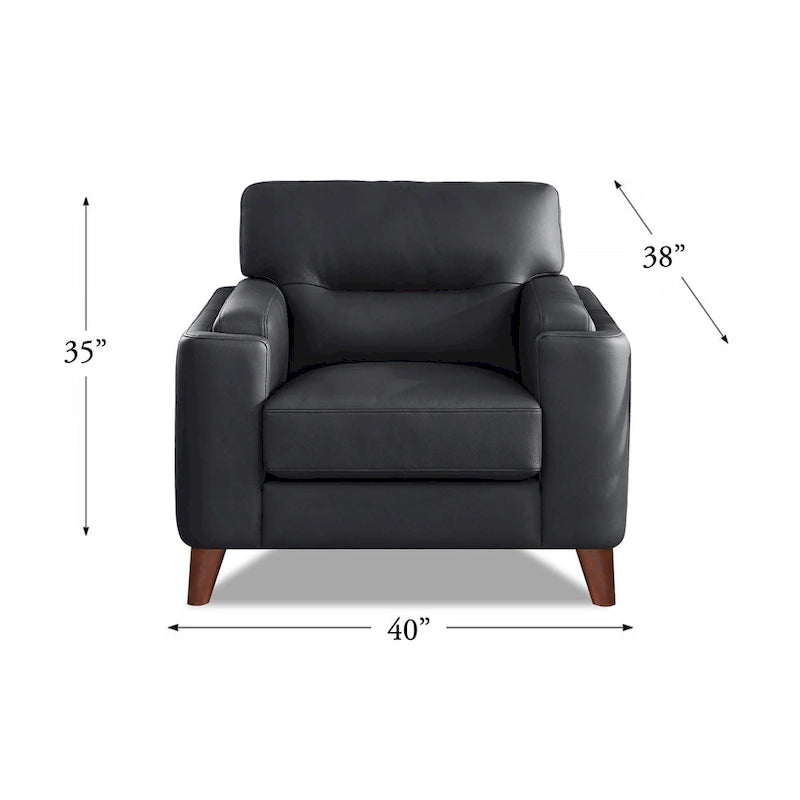 Chaise en orme et cuir, avec rembourrage en duvet, mousse à mémoire de forme et ressorts