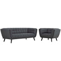 Ensemble canapé et fauteuil en tissu rembourré 2 pièces