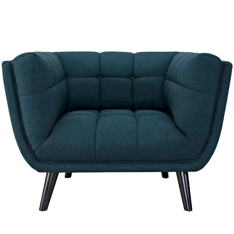 Ensemble canapé et fauteuil en tissu rembourré 2 pièces