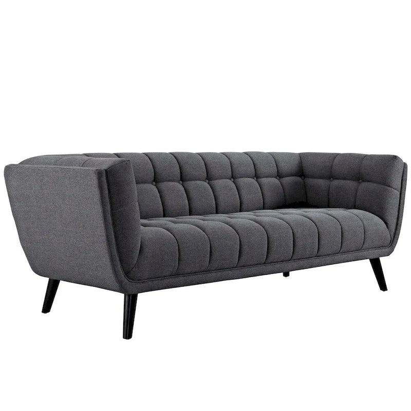 Ensemble canapé et fauteuil en tissu rembourré 2 pièces