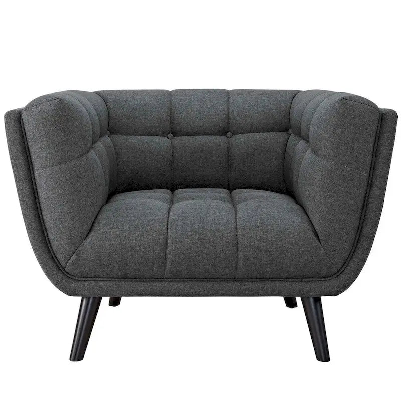 Ensemble canapé et fauteuil en tissu rembourré 2 pièces