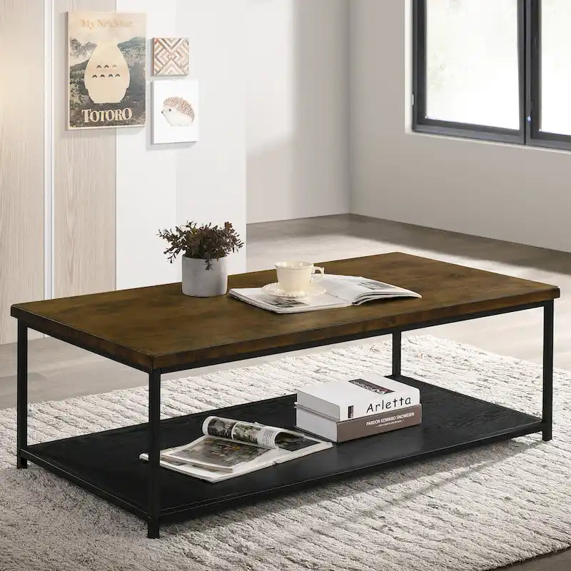 Table basse en bois simple couche de 47 pouces