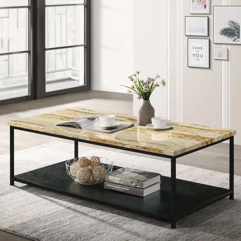 Table basse en bois simple couche de 47 pouces