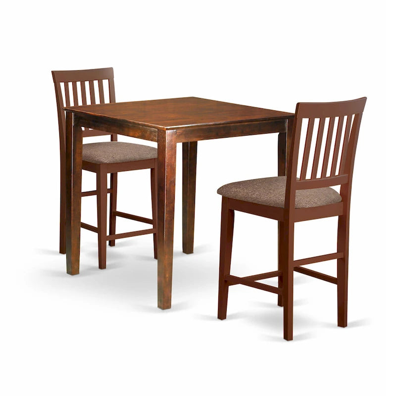 Table et chaises de bar trois pièces en acajou