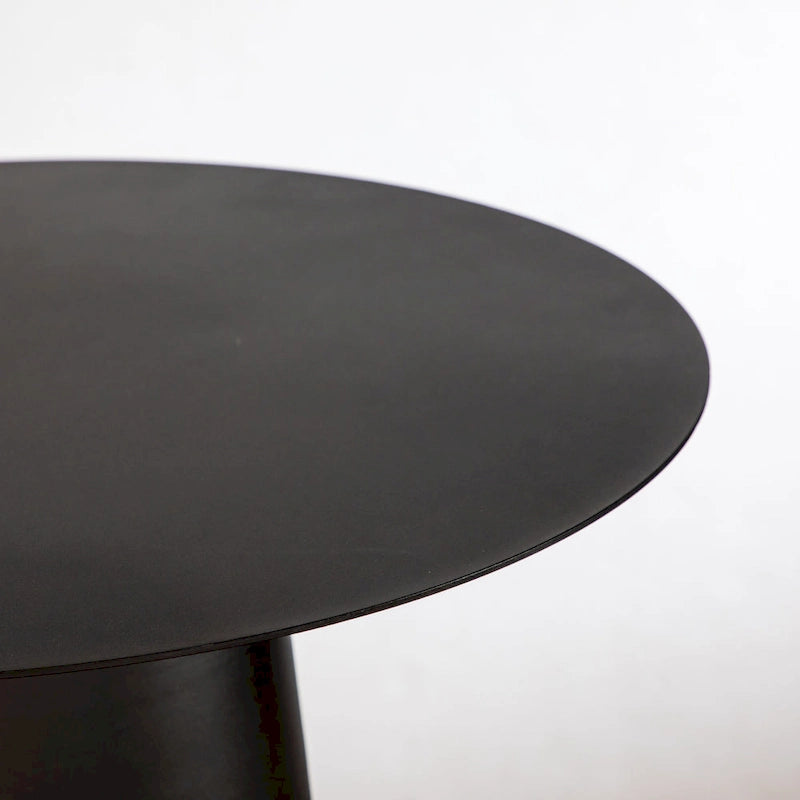 Table basse ronde simple en métal de style moderne du milieu du siècle pour l'extérieur - Noire 23,6 W